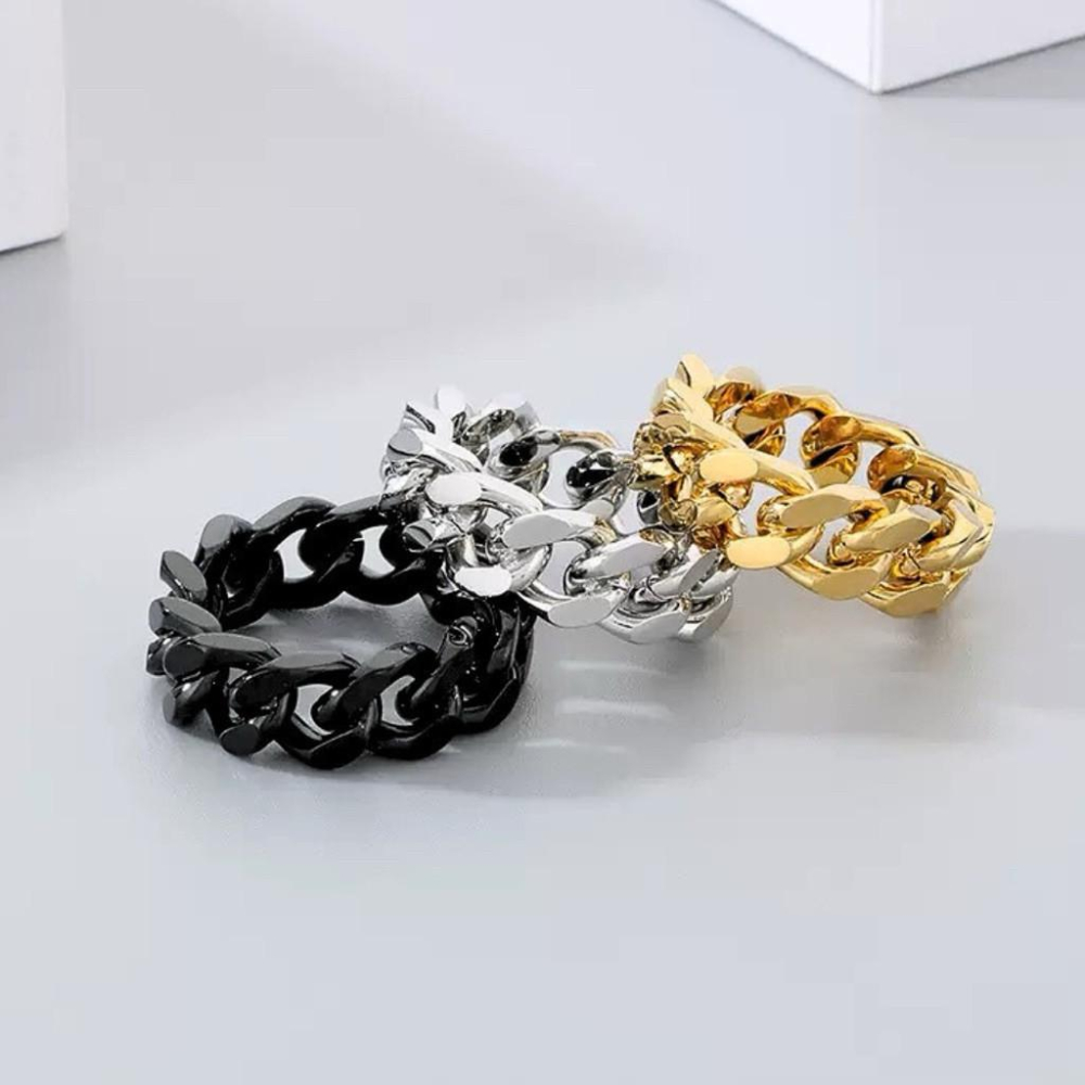 鈦鋼 鎖鏈 寬戒 戒指 男戒 3色 立體感 男生戒指 鋼戒 鏈條 戒指 鎖鏈戒指 鈦鋼戒指 鏈戒 質感 SR006-細節圖6