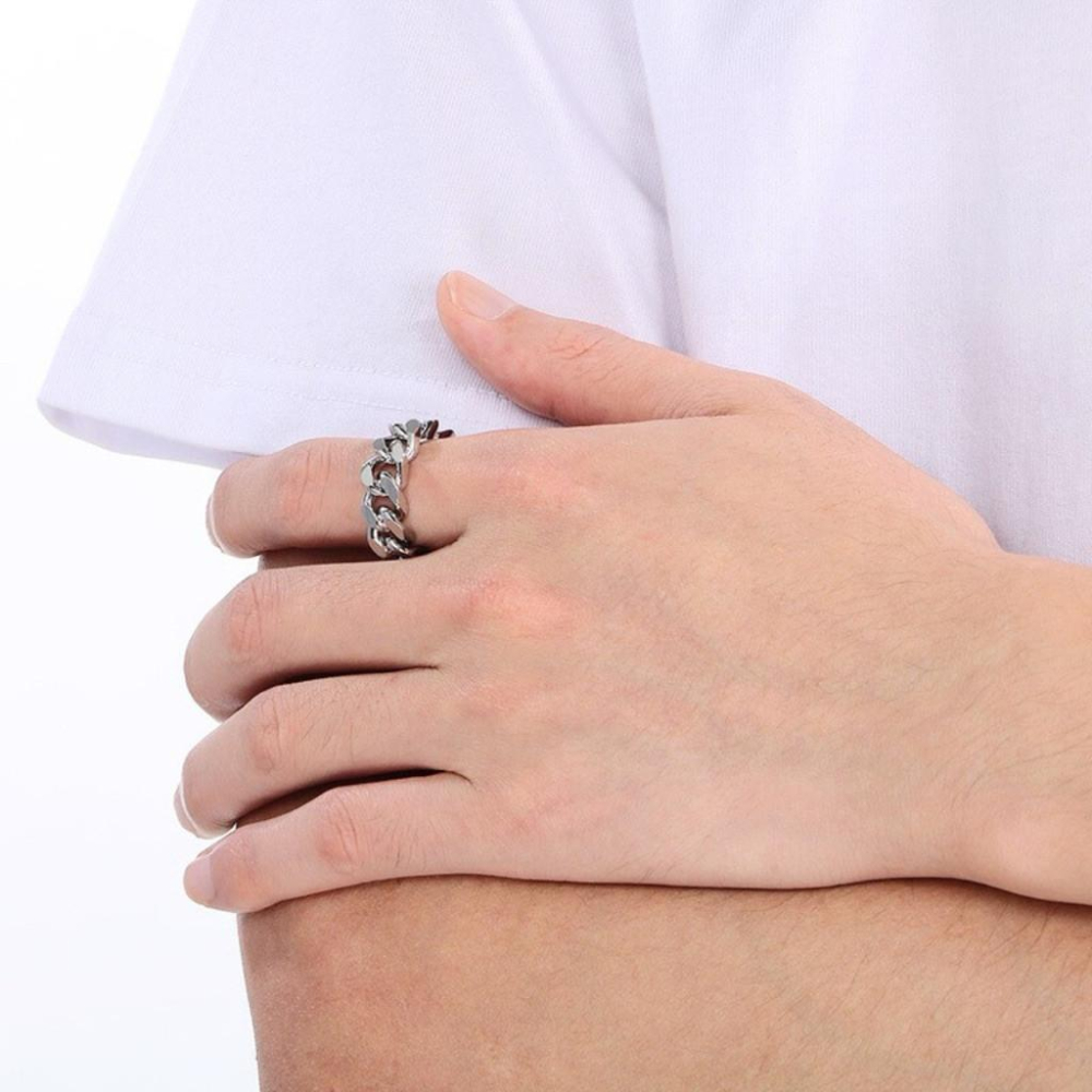 鈦鋼 鎖鏈 寬戒 戒指 男戒 3色 立體感 男生戒指 鋼戒 鏈條 戒指 鎖鏈戒指 鈦鋼戒指 鏈戒 質感 SR006-細節圖7