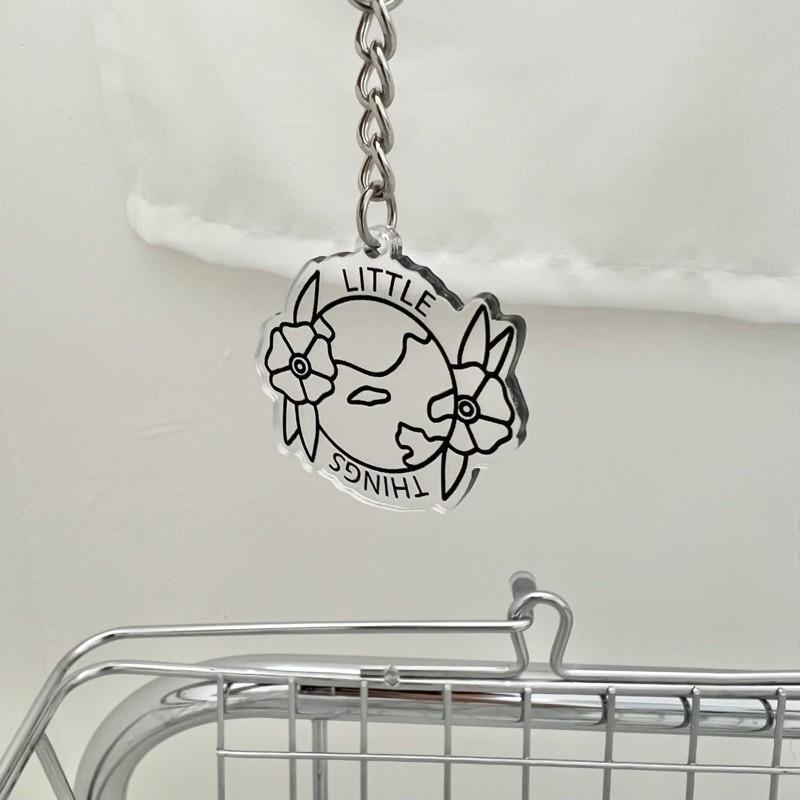 鑰匙圈 防水鑰匙圈 壓克力鑰匙圈 現貨 實拍 小東西工作室 彩色 透明 地球 壓克力 掛件 吊飾 配件-細節圖3