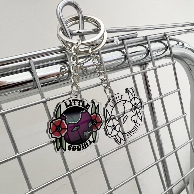 鑰匙圈 防水鑰匙圈 壓克力鑰匙圈 現貨 實拍 小東西工作室 彩色 透明 地球 壓克力 掛件 吊飾 配件-細節圖5