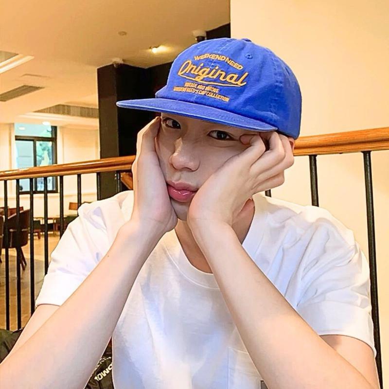 棒球帽 帽子 情侶帽子 現貨 多巴胺 老帽 平檐 彎檐 韓國帽子 韓國同款 刺繡帽子 藍色帽子 SC009-細節圖6