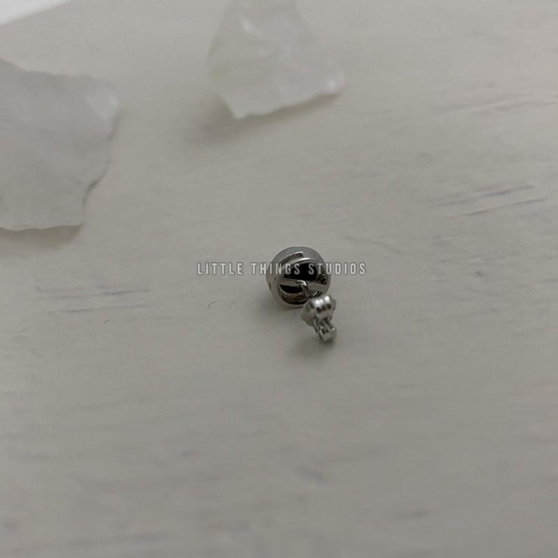 現貨 實拍 黑曜石 礦石 耳環 耳釘 圓形 黑色 通體純銀 S925 男生耳環 女生耳環 通體純銀 通體銀 銀飾-細節圖3