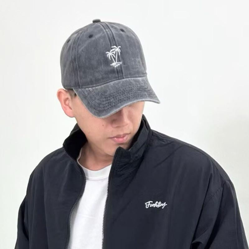 現貨 實拍 5色 棕櫚刺繡老帽 復古帽子 棒球帽 男生帽子 女生帽子 情侶帽子 軟帽 老帽 軟頂 帽子 椰子樹 仿舊-細節圖3