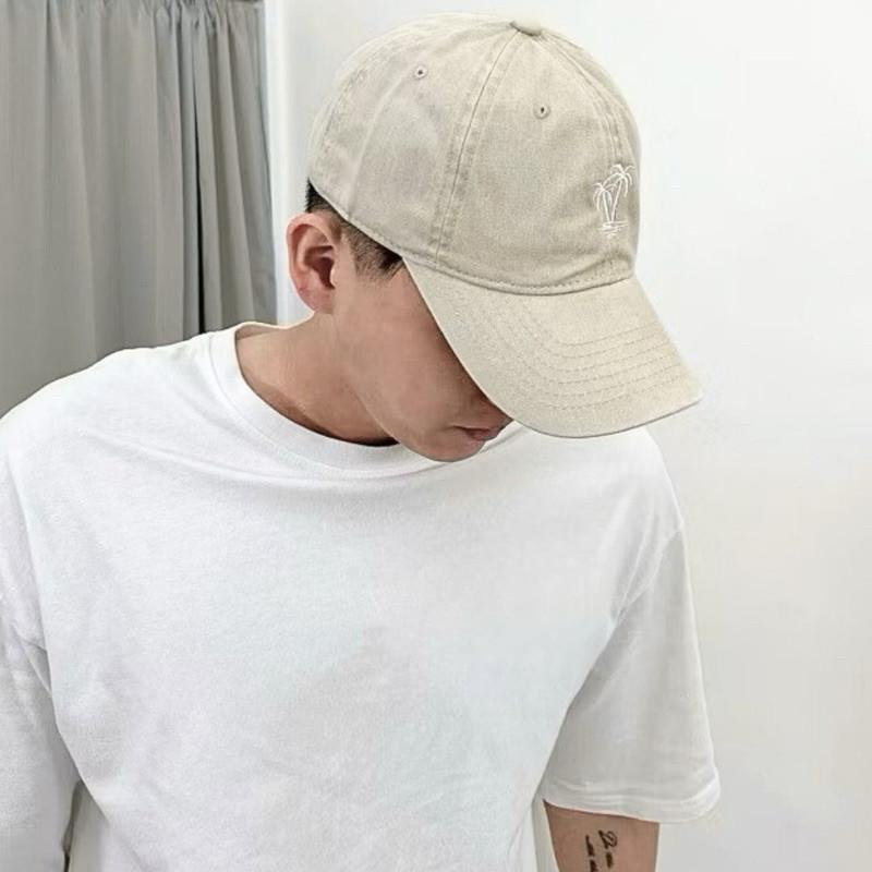 現貨 實拍 5色 棕櫚刺繡老帽 復古帽子 棒球帽 男生帽子 女生帽子 情侶帽子 軟帽 老帽 軟頂 帽子 椰子樹 仿舊-細節圖4