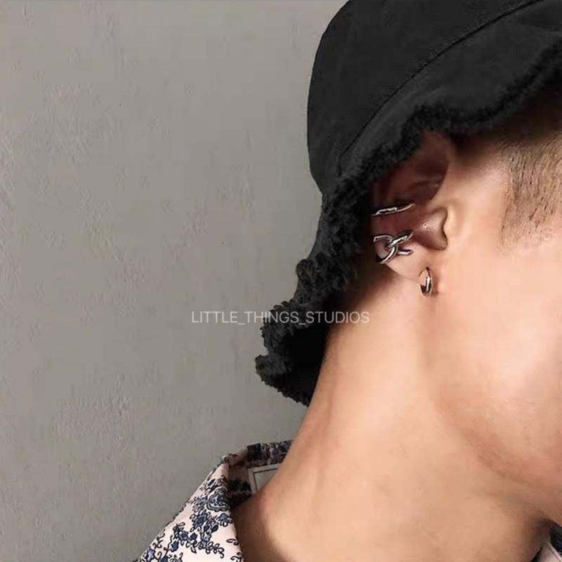 (一對) 現貨 不規則線條耳夾 耳夾 無耳洞 耳骨夾 耳骨 耳環 特殊造型 男生 飾品 耳飾-細節圖7