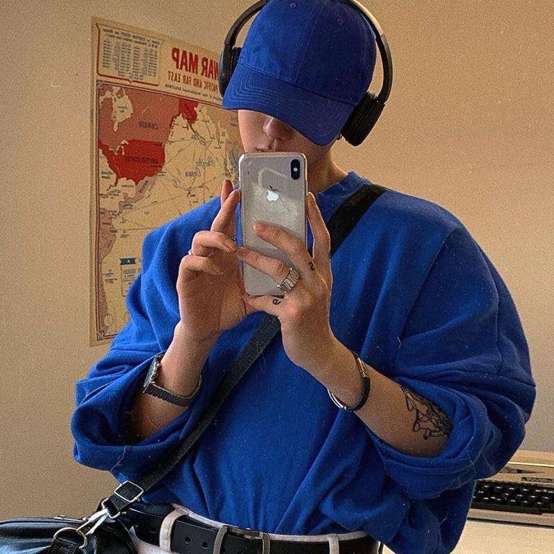 現貨 克萊茵藍 好搭100分 素面 百搭 老帽 大頭圍帽子 帽 情侶 棒球帽 加大 素面老帽 克萊茵藍 棒球帽 男帽 帽-細節圖2