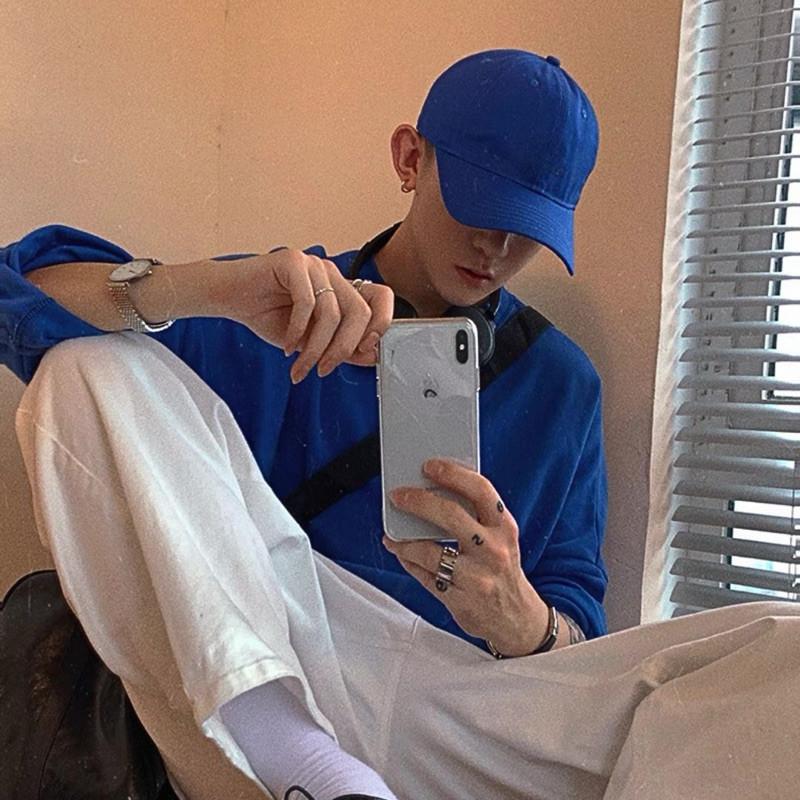 現貨 克萊茵藍 好搭100分 素面 百搭 老帽 大頭圍帽子 帽 情侶 棒球帽 加大 素面老帽 克萊茵藍 棒球帽 男帽 帽-細節圖3