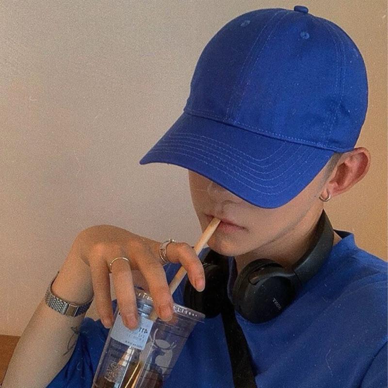 現貨 克萊茵藍 好搭100分 素面 百搭 老帽 大頭圍帽子 帽 情侶 棒球帽 加大 素面老帽 克萊茵藍 棒球帽 男帽 帽-細節圖4