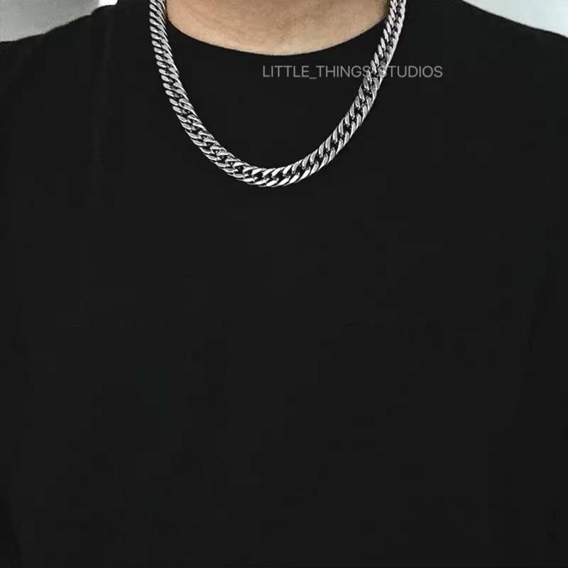 現貨 平磨麻花項鍊 鈦鋼 人字鍊 潮流 長項鍊 男-細節圖2
