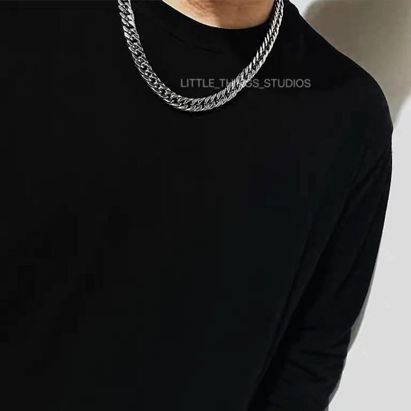 現貨 平磨麻花項鍊 鈦鋼 人字鍊 潮流 長項鍊 男-細節圖3