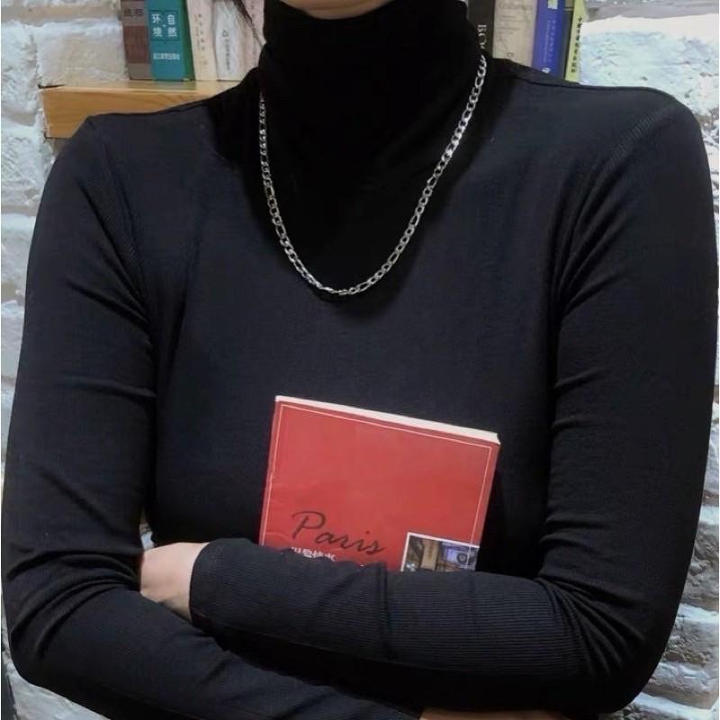 現貨 銀6mm 費加羅平磨麻花項鍊 鈦鋼項鍊 麻花項鍊 古巴鍊-細節圖4