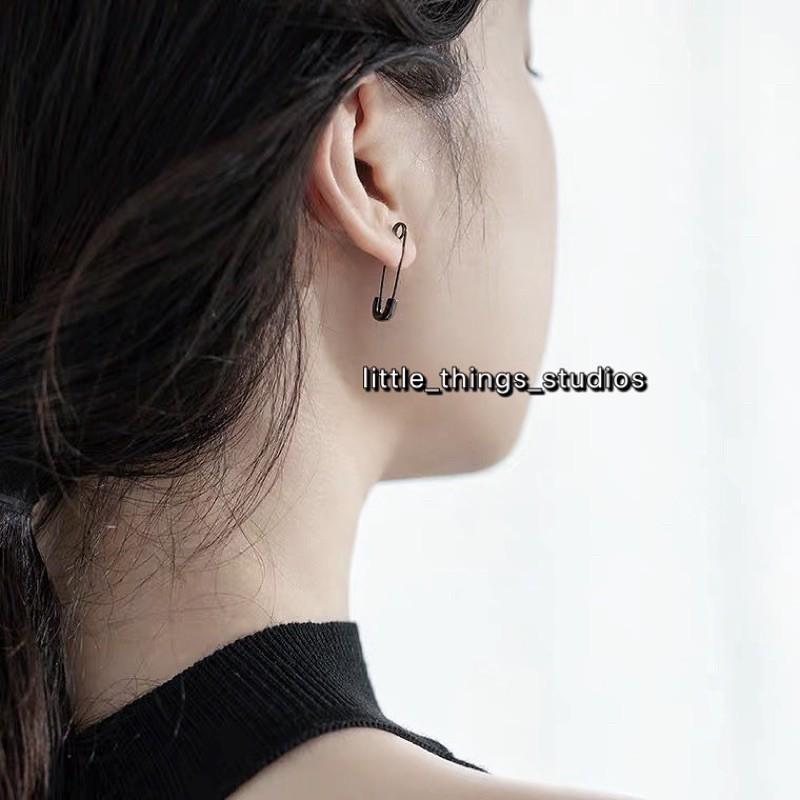 現貨 單品實拍 3色 鈦鋼別針耳環 別針耳環 鈦鋼 迴紋針 造型 耳飾 特殊耳環 耳釘 金色 黑色 銀色-細節圖8