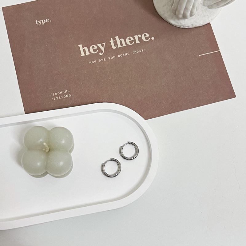 現貨 實拍 日常好搭配 圓圈 鈦鋼 耳環 亮面 圈圈 銀色-細節圖6