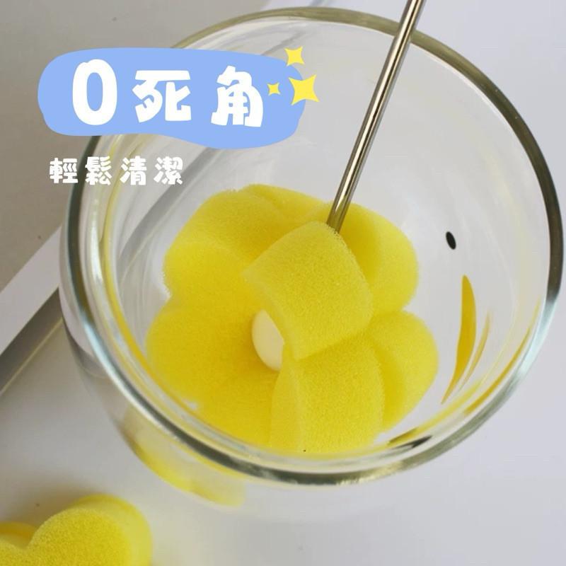 現貨 小花不銹鋼杯刷 長柄 杯刷 清潔 保溫瓶 可替換 刷頭 玻璃杯-細節圖3