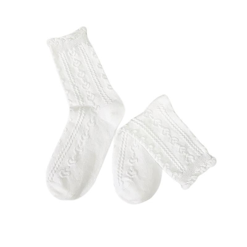 現貨 愛心泡泡襪 蛋糕襪 學院風 女生短襪 女生襪子 花邊 白襪 甜美 少女 女孩 堆堆襪 女 高中生 SSO001-細節圖4
