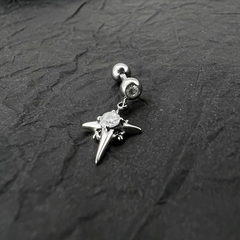 現貨 實拍 韓國空運 燦鑽星芒 閃鑽 吊墜 耳環 芒星 小鑽 男 潮流 鈦鋼-細節圖4