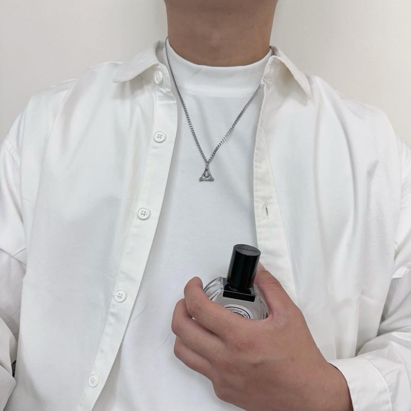 現貨 實拍 荷魯斯之眼 仿舊 吊墜 鈦鋼 項鍊 上帝之眼 男 短鍊 SN160-細節圖4