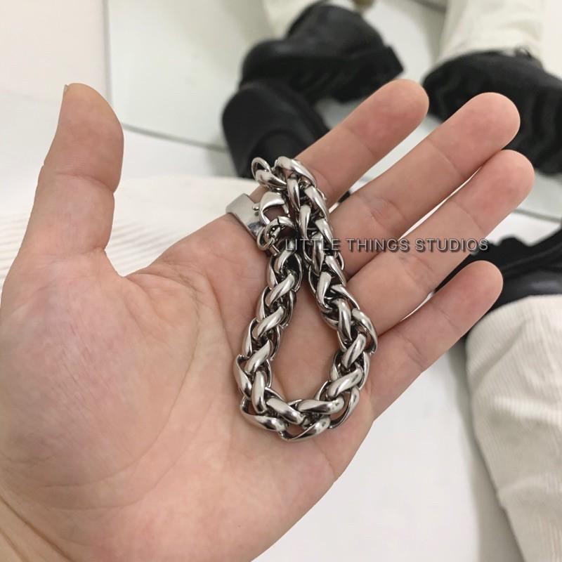 現貨 實拍 麻花串接手鏈 鈦鋼手鏈 男生手鏈 不銹鋼手鏈-細節圖5