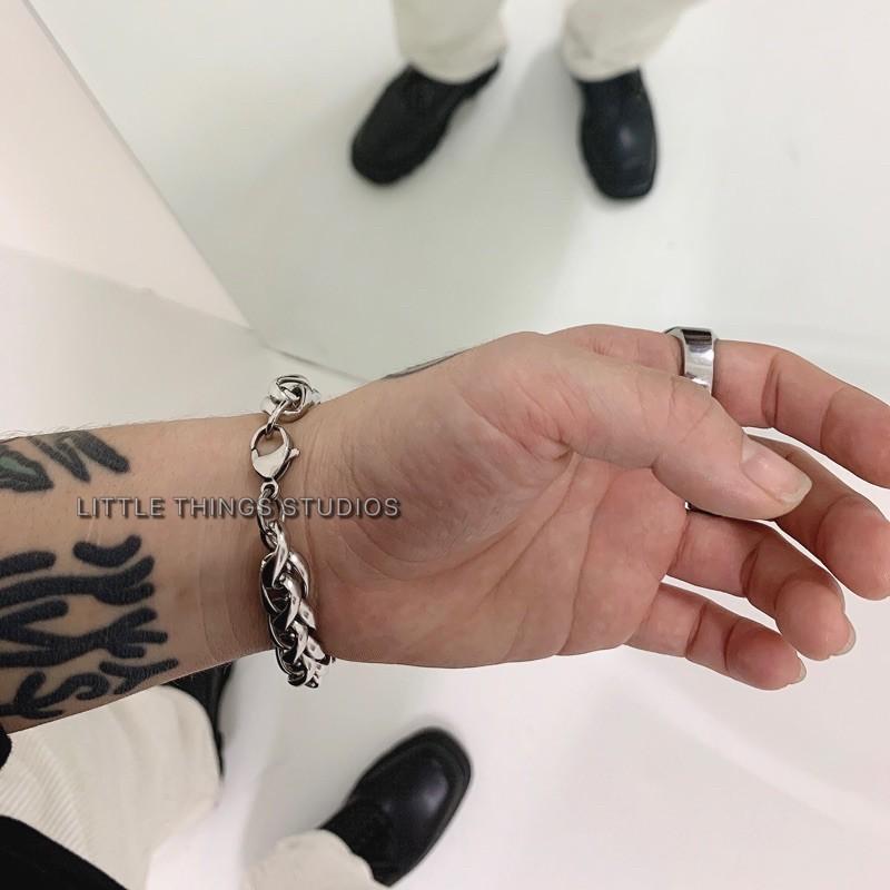 現貨 實拍 麻花串接手鏈 鈦鋼手鏈 男生手鏈 不銹鋼手鏈-細節圖6