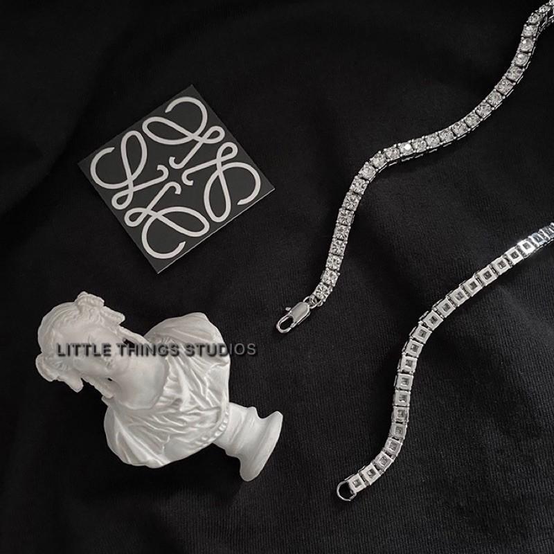 出清價售完不補 現貨 2色 單排萊茵鑽項鍊 滿鑽 項鍊 古巴鏈 排鑽 萊茵鑽-細節圖4