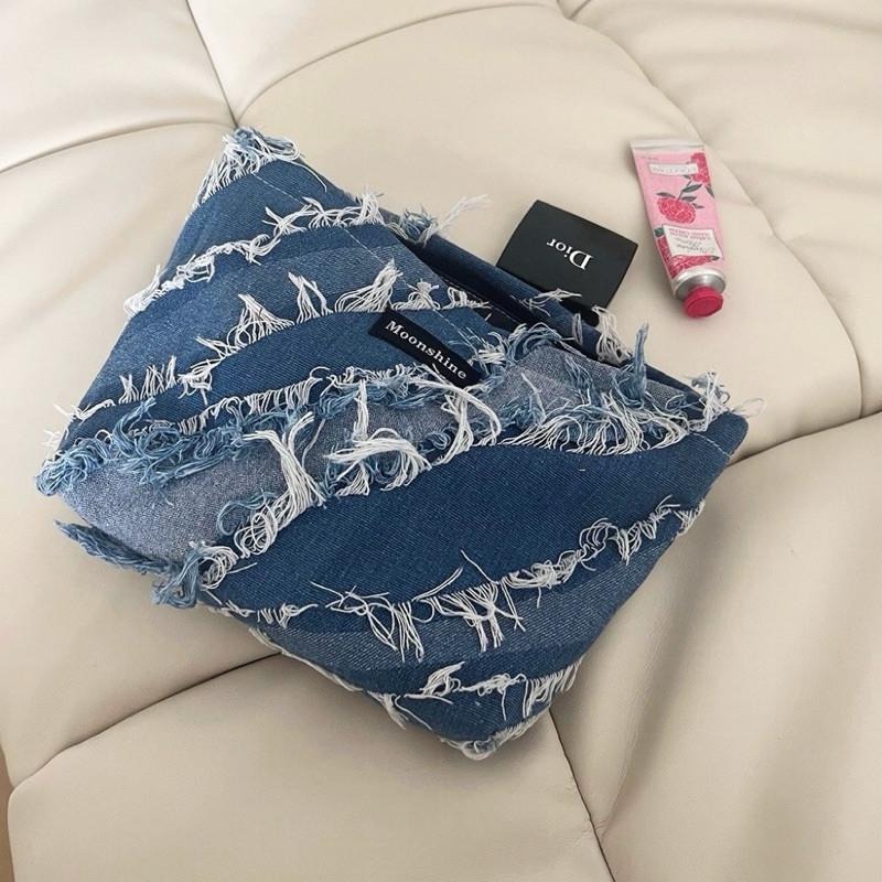 現貨 牛仔鬚鬚 化妝包 小物 收納包 旅遊 小包 日用 單寧 SB038-細節圖5