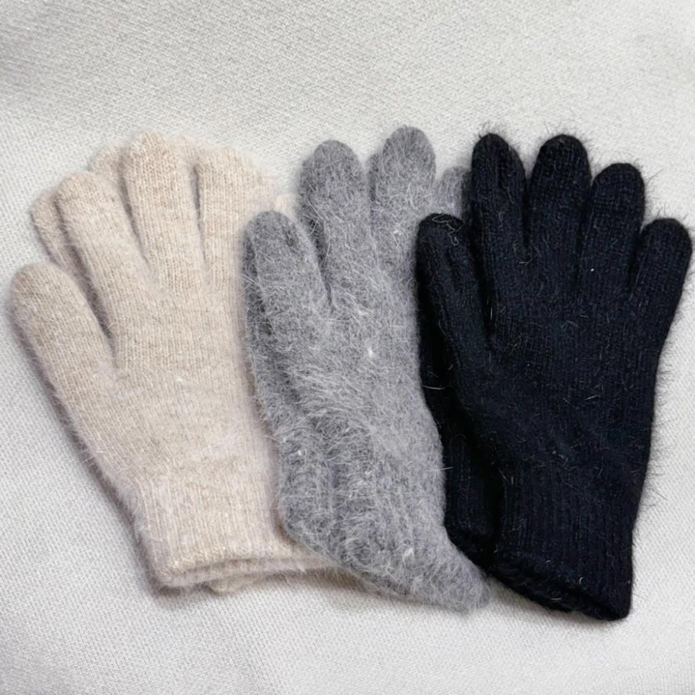 現貨 實拍 3色 韓國同款 兔毛指洞手套 觸控 觸屏 開口 保暖手套 騎車手套-細節圖3