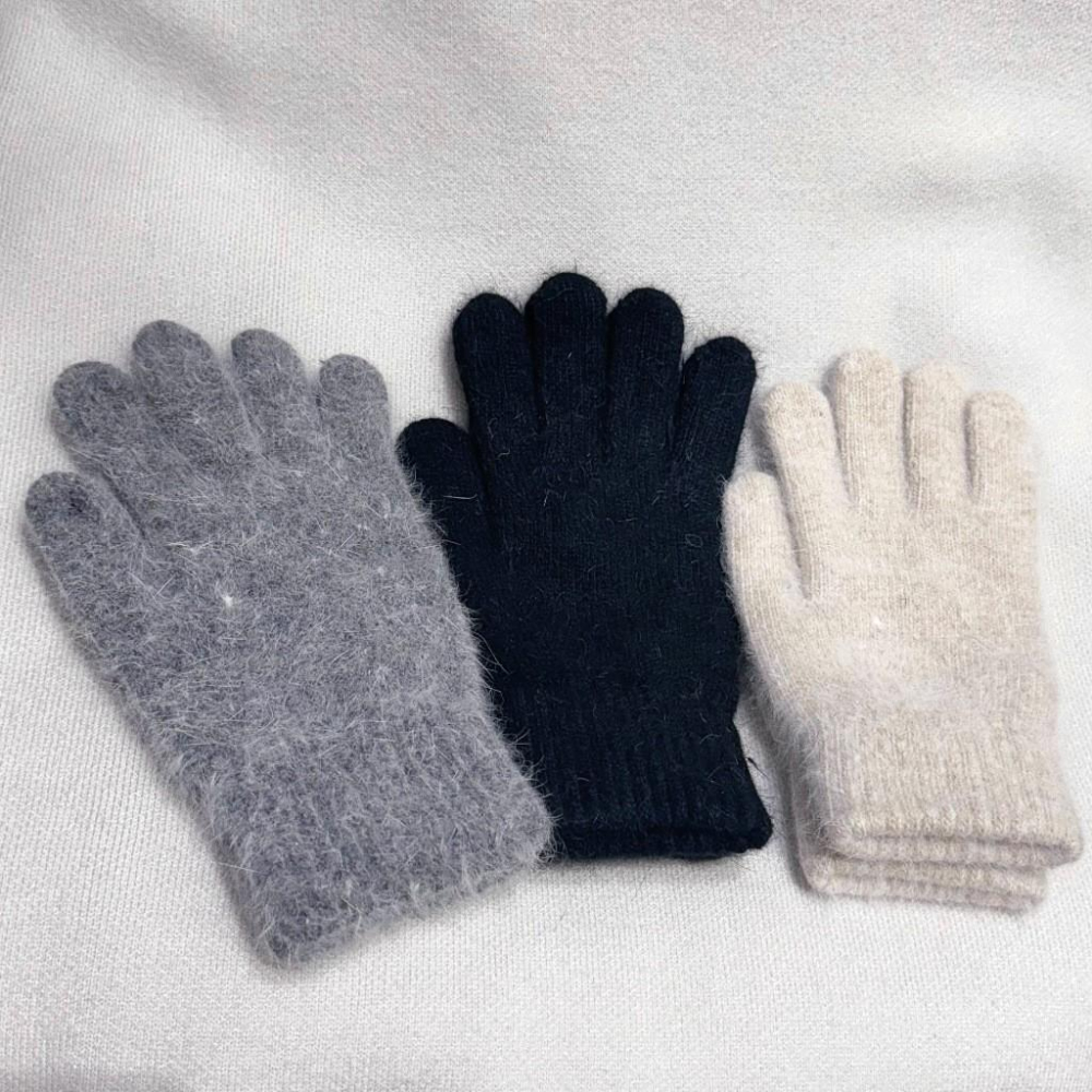 現貨 實拍 3色 韓國同款 兔毛指洞手套 觸控 觸屏 開口 保暖手套 騎車手套-細節圖7