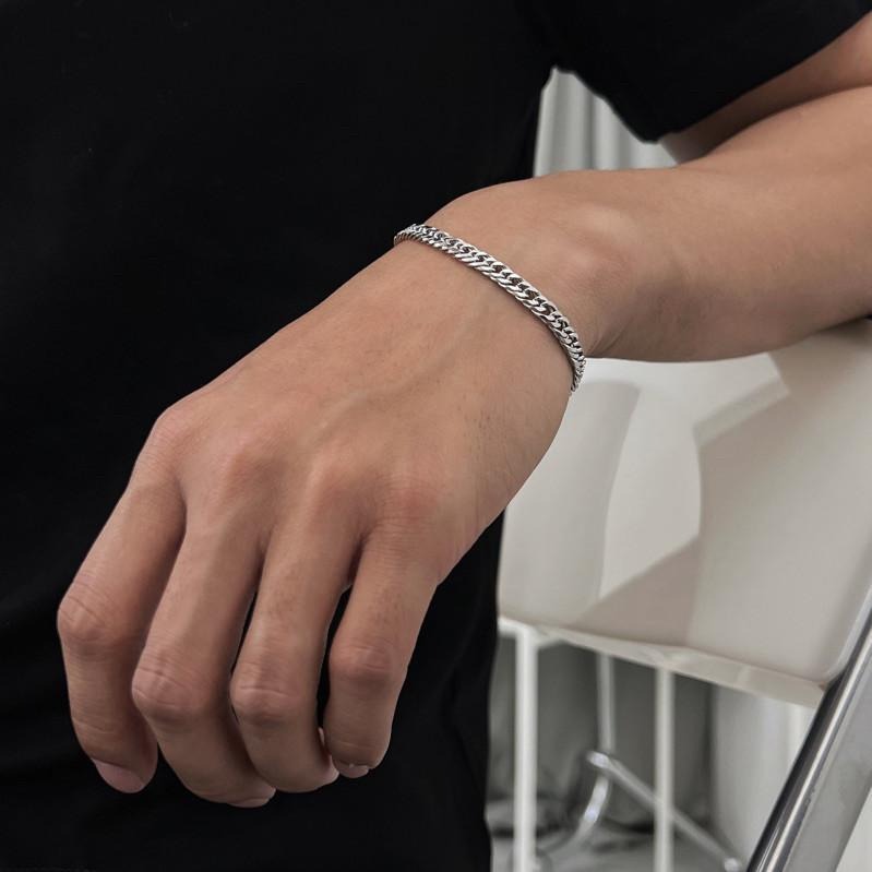 現貨 實拍 平磨人字手鍊 鈦鋼 麻花鍊 男 潮流 SW042-細節圖4