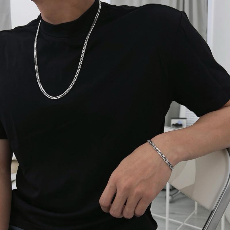 現貨 實拍 平磨人字手鍊 鈦鋼 麻花鍊 男 潮流 SW042-細節圖5