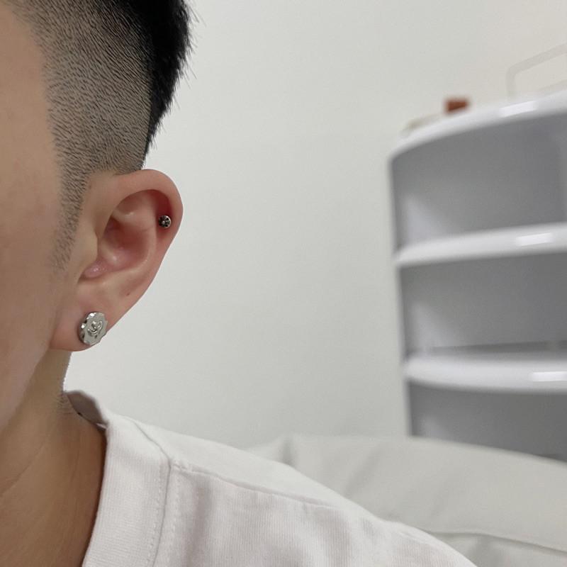 現貨 實拍 王者印記 老鷹鋼印 耳環 鈦鋼耳環 耳釘 銀色-細節圖3