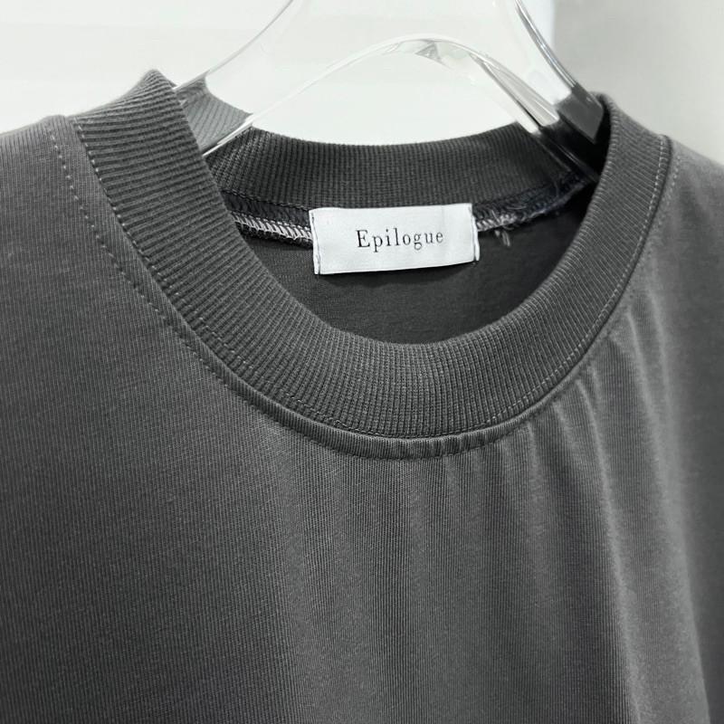 現貨 實拍 2色 韓國製 厚磅短袖上衣tee 長版 純棉 素面-細節圖2