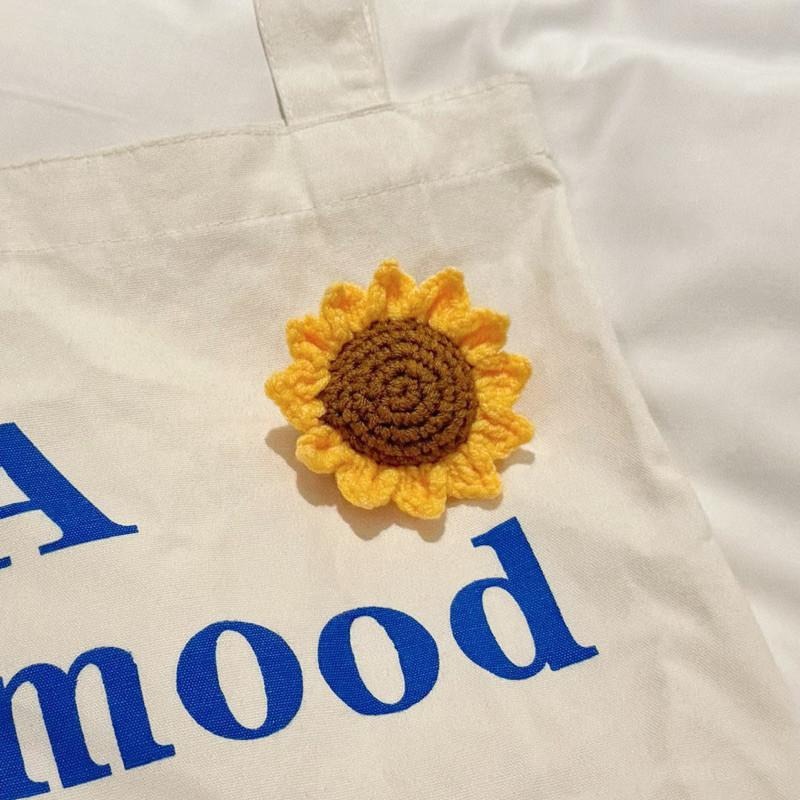 現貨 實拍 向日葵 毛線 立體 太陽花 別針 徽章 背包飾品 SBA040-細節圖6