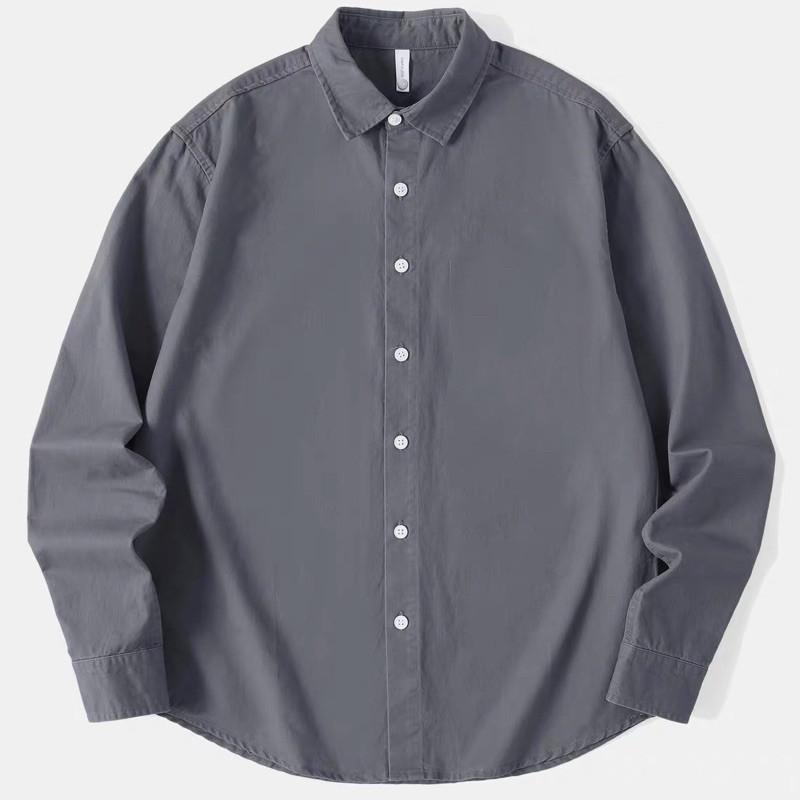 現貨 細節實拍 4色 極簡穿搭  斜紋棉 純棉 長袖 襯衫-細節圖5