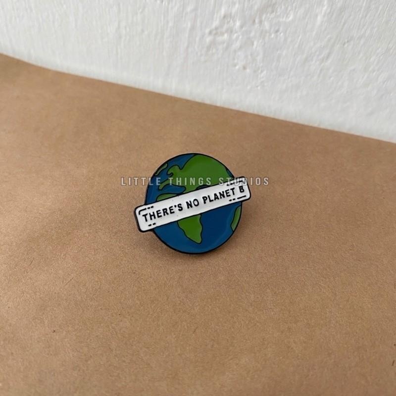 現貨 實拍 環保意識 別針 金屬 徽章 包飾 胸針 THERE’S NO PLANET B 環保 SBA033-細節圖2