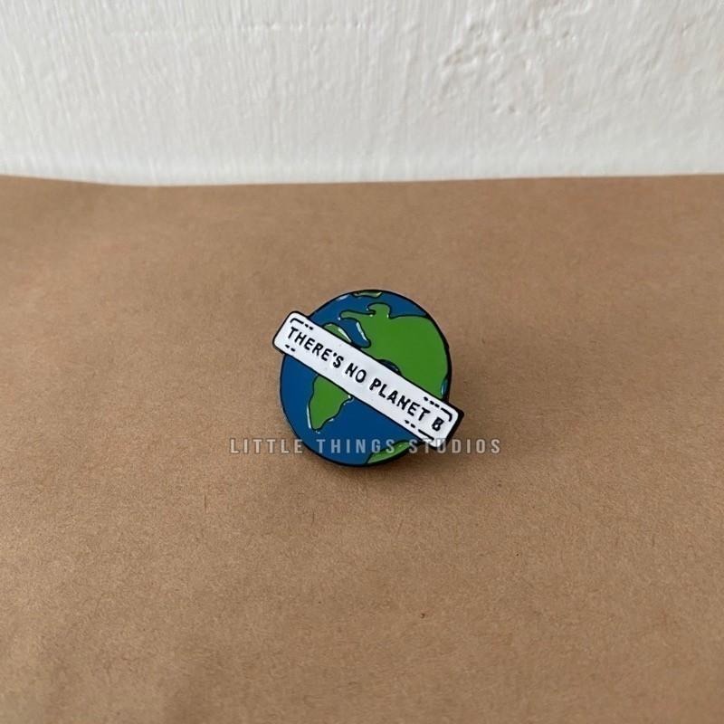 現貨 實拍 環保意識 別針 金屬 徽章 包飾 胸針 THERE’S NO PLANET B 環保 SBA033-細節圖3