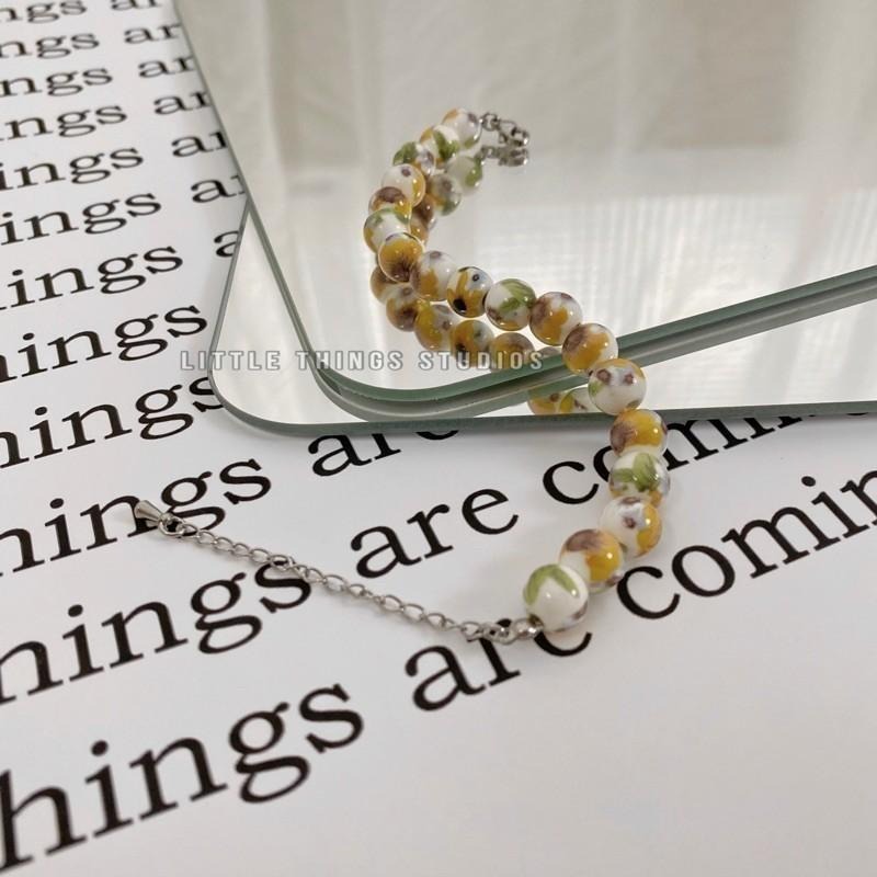 現貨 實拍 向日葵 圓珠 珠珠 手鍊 雛菊 串鏈 太陽花  SW028_1-細節圖6