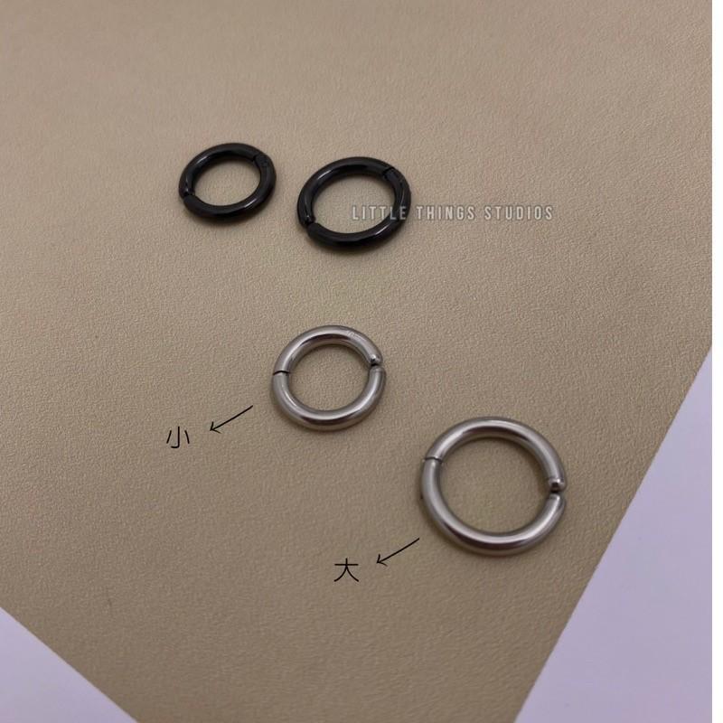 現貨 實拍 2色 無耳洞 圓圈耳夾 耳夾 無耳洞 鈦鋼 耳骨夾 圓圈耳夾 耳垂 鐵圈 黑 銀 金 男生耳環-細節圖7