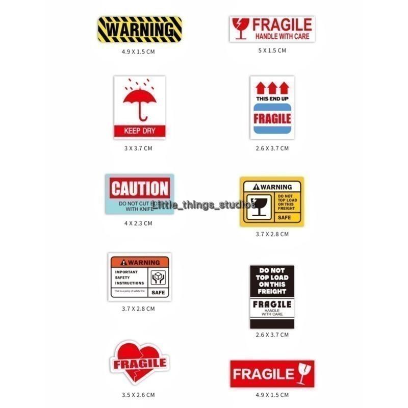 現貨 迷你組合 警告 標示 10小張 防水 撕不破 貼紙-細節圖2