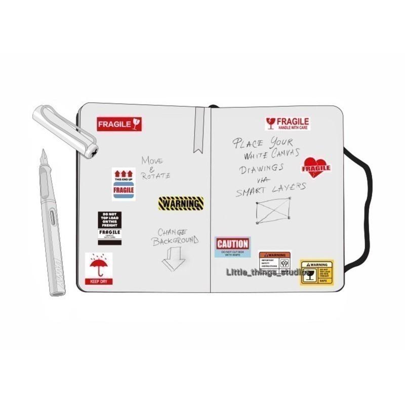 現貨 迷你組合 警告 標示 10小張 防水 撕不破 貼紙-細節圖6