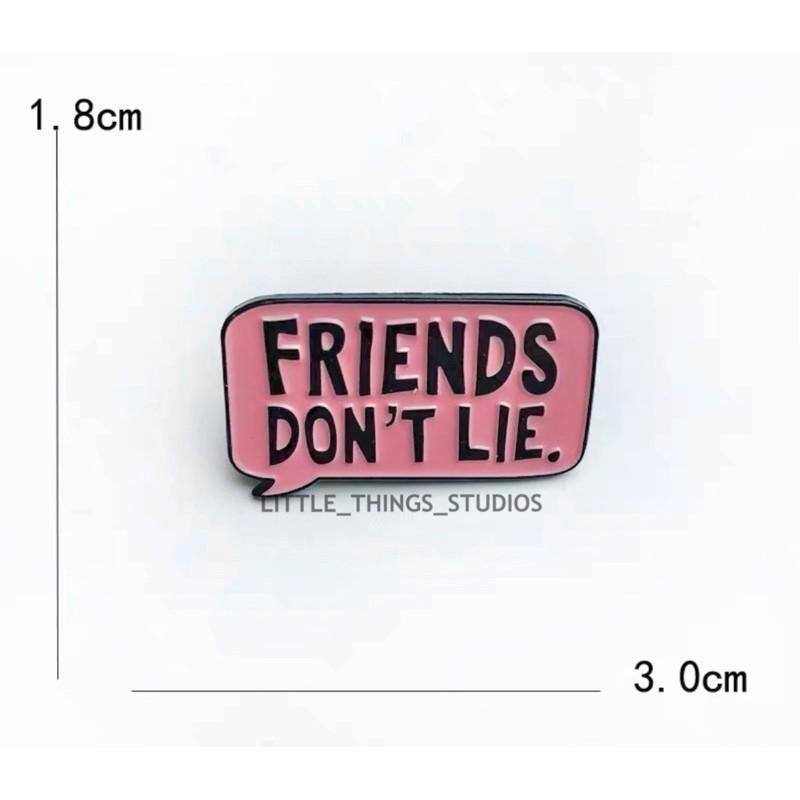現貨 Friends Don’t lie 徽章 胸章 怪奇物語 朋友不說謊 美式復古 粉紅色-細節圖4