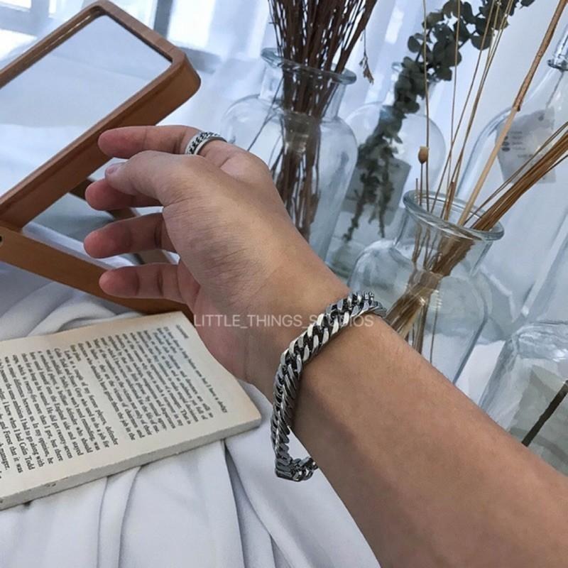 現貨 有實拍 平磨麻花 鈦鋼 編織 手鍊 人字鍊 男 SW001-細節圖6