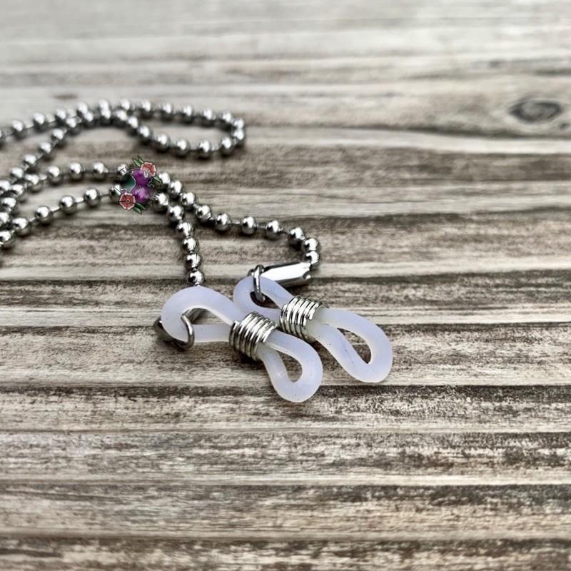 現貨 實拍 鈦鋼串珠眼鏡鍊 鈦鋼 眼鏡繩 耳機防丟鏈 珠鏈 眼鏡鏈-細節圖3