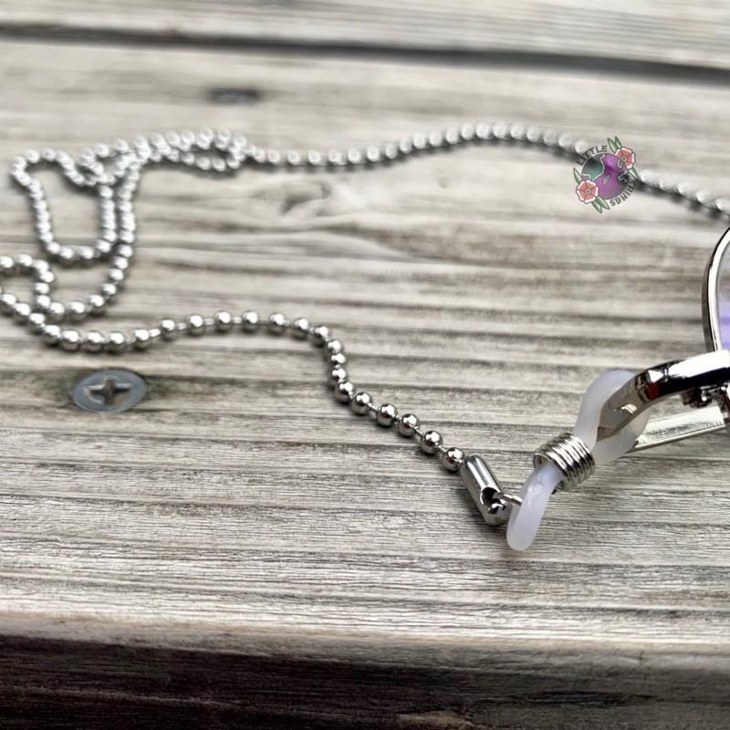 現貨 實拍 鈦鋼串珠眼鏡鍊 鈦鋼 眼鏡繩 耳機防丟鏈 珠鏈 眼鏡鏈-細節圖5