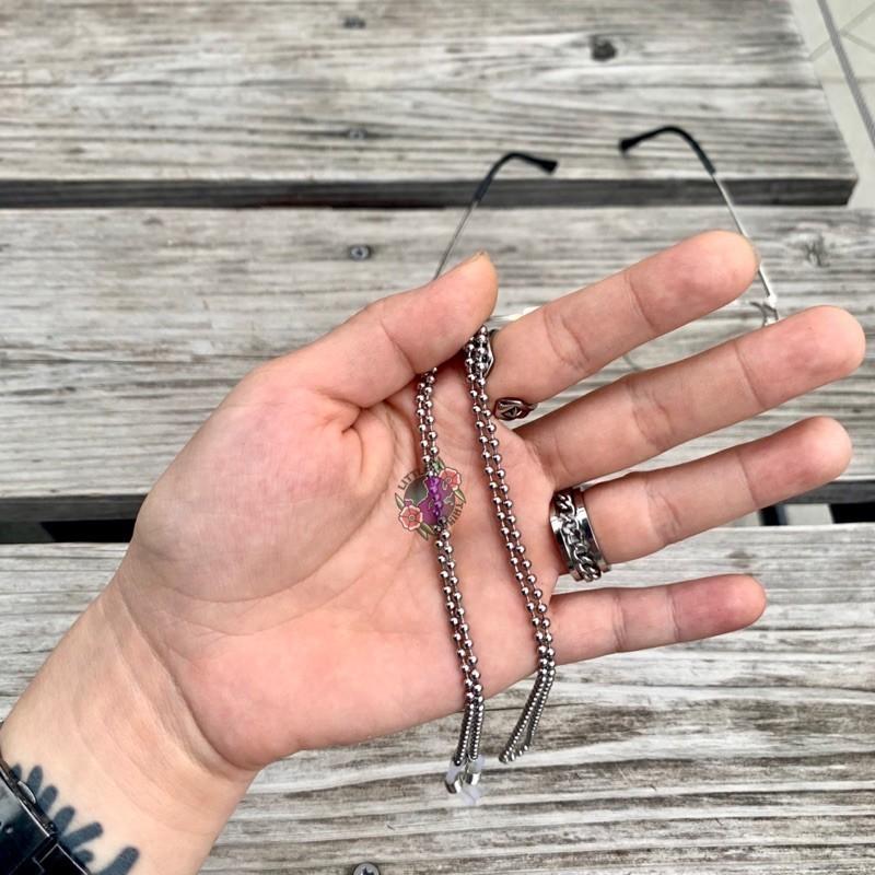 現貨 實拍 鈦鋼串珠眼鏡鍊 鈦鋼 眼鏡繩 耳機防丟鏈 珠鏈 眼鏡鏈-細節圖7