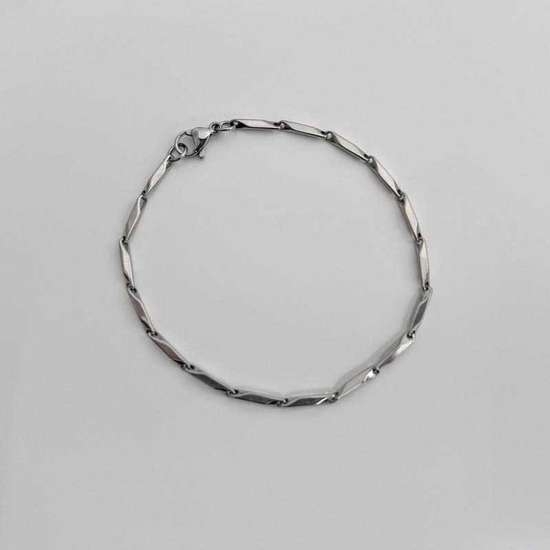 現貨 實拍 極細刀片感 手鍊 鈦鋼 男 手鏈 銀 SW040-細節圖2