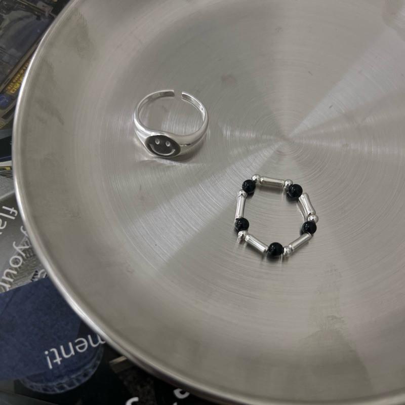 現貨 實拍 鋼印笑臉 戒指 微笑 男戒 通體純銀 s925-細節圖5