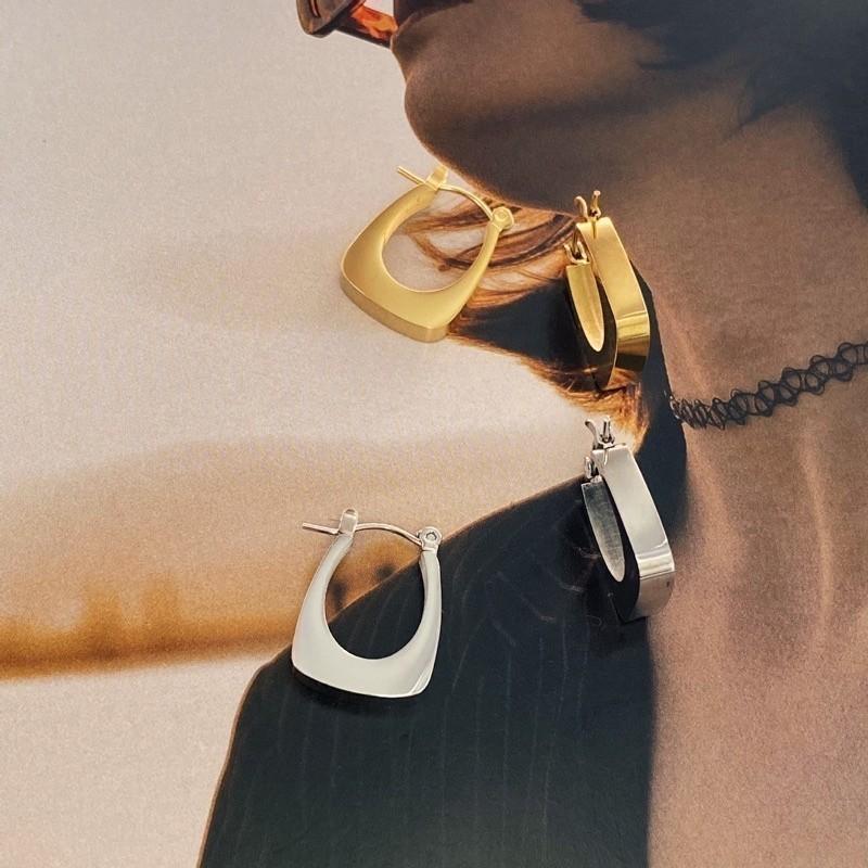 最後現貨 出清價 金 厚實U形 馬蹄 耳環 鈦鋼 不褪色-細節圖4