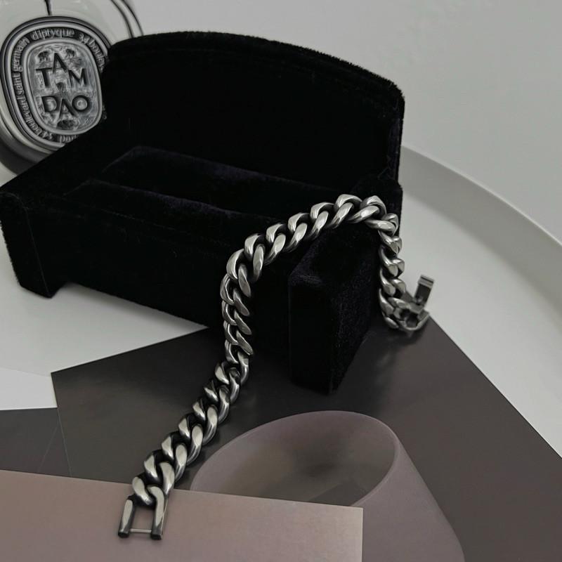 現貨 實拍 3size 古巴鍊 手鍊 古巴鍊 鈦鋼 質感 立體 男 微仿舊-細節圖4