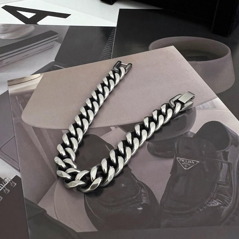 現貨 實拍 3size 古巴鍊 手鍊 古巴鍊 鈦鋼 質感 立體 男 微仿舊-細節圖5