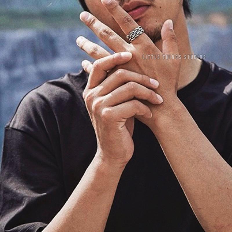 現貨 內文實拍 編織網格戒指 仿舊 寬戒 銀 S925-細節圖4